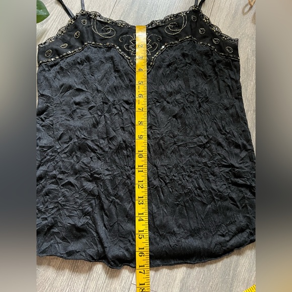 Vintage y2k xhilaration sequin and lace trimmed crinkle layering top size M - Picture 8 of 8